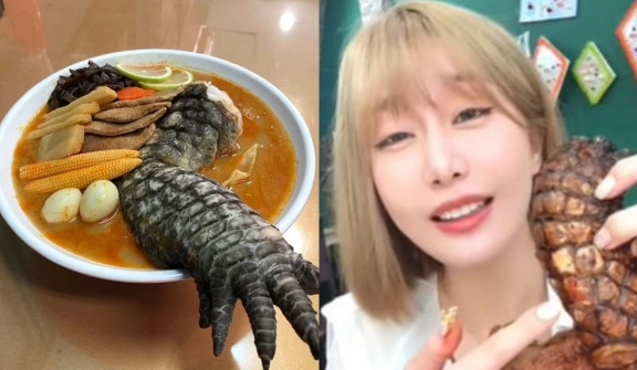 Godzilla Ramen - crocodile leg appears to crawl out of ramen bowl  is Taiwan’s latest food fad