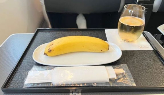 Japan Airlines is criticized for serving single banana as vegan meal to a business-class passenger