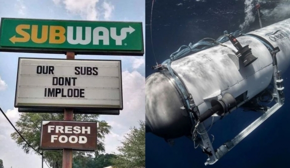 Subway restaurant criticized after putting 'Titanic' distasteful joke on sign