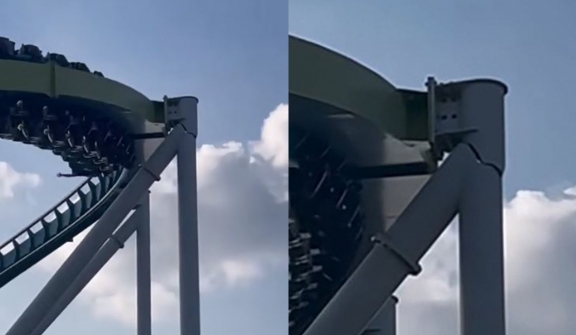 Theme park shuts down after visitor notices crack in support beam