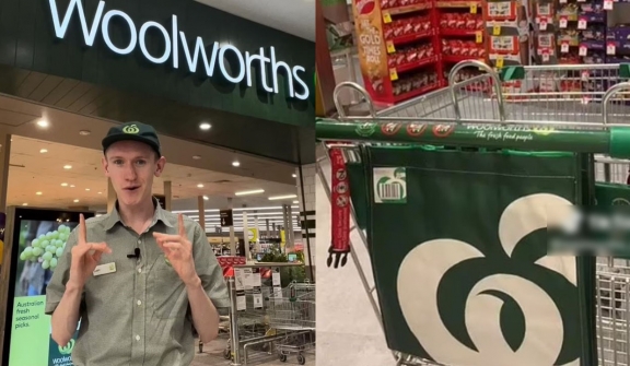 Woolworths worker sparks heated debate over what hook-on trollies are for