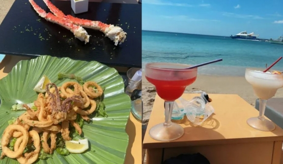 Tourists were stunned after being charged £450 for two drinks and squid