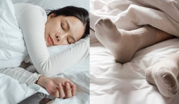 What might happen to your health if you sleep wearing socks?