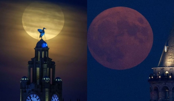 Incredible photos show the extremely rare super blue moon rising around the world