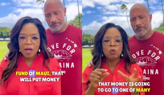 Oprah Winfrey and Dwayne Johnson were slammed for asking fans to donate  toward Maui fires 