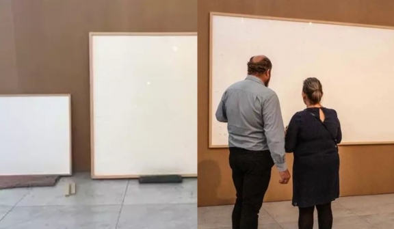 The artist was ordered to repay $76,000 grant after he submitted artwork that was just blank frames