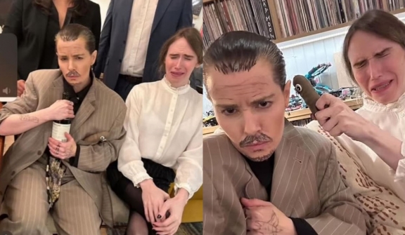 Emily Hampshire apologizes for dressing as warring exes Johnny Depp and Amber Heard in Halloween