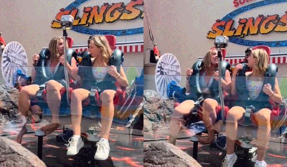 Footage captures woman’s foot bent in half on a popular slingshot ride