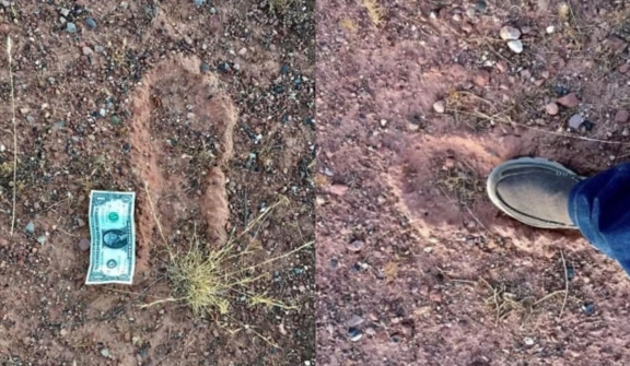 Man stunned after spotting mystery footprints of Bigfoot, twice the size of human