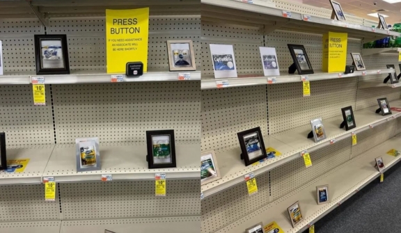 CVS in Washington DC replaces shelves of toilet paper with framed photos of products amid out-of-control crime