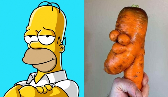 Man stunned after discovering his carrot bears likeness to Homer Simpson