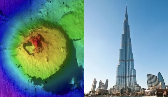 Huge mountain TWICE the height of world's tallest building discovered 'hidden under the waves'