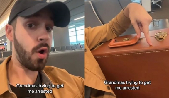 Man stopped by airport security over Christma briefcase his grandmother told him not to open