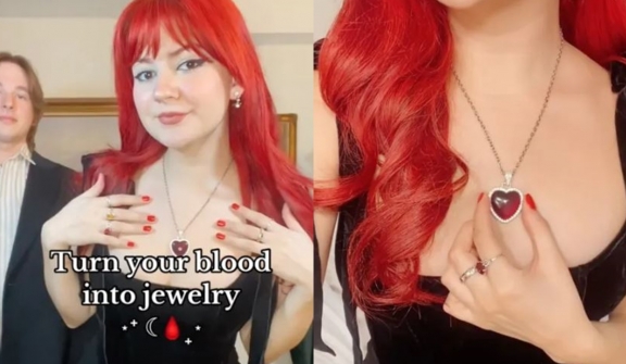 Woman wears necklace made from boyfriend's blood: Is it romantic or weird?