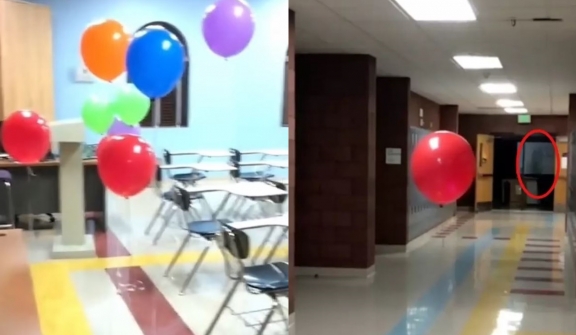 Florida janitor gets goosebumps after capturing footage of  'ghosts' on camera in school built on acemetery