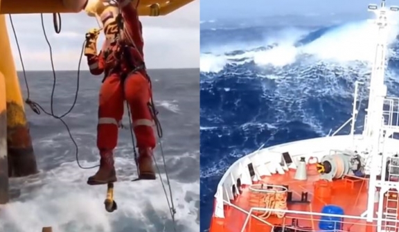 Terrible image showed that working in the North Sea oil rig is the 'most dangerous job in the world'