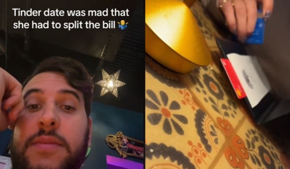 Single man sparks debate after asking to split the bill on a first Tinder date