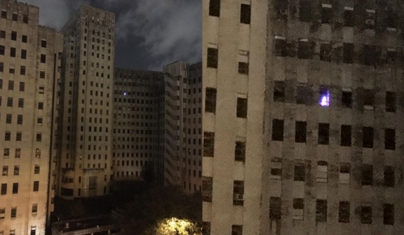 Strange image shows light switching in abandoned hospital in the the middle of night