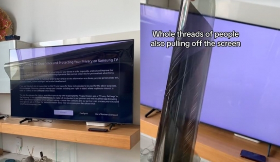 Couple accidentally broke TV by mistakenly peeling off the screen