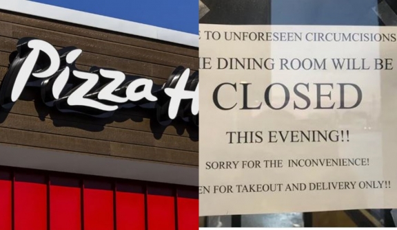 Awkward sign blunder at Pizza Hut restaurant leaves customers in stitches 