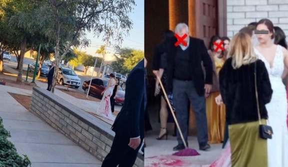 Mother of groom 'unhinged' attack on bride's wedding day by having red paint thrown her 