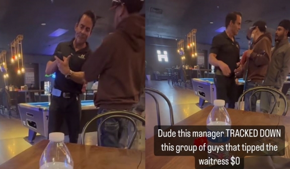 Manager sparks debate after refusing to let table without tipping a waitress on viral video 