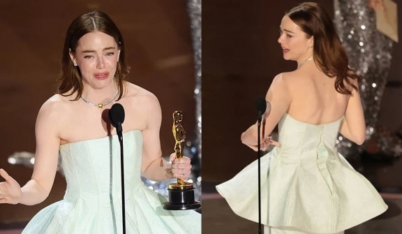 Emma Stone shares how her dress ripped before walking on stage at Oscars