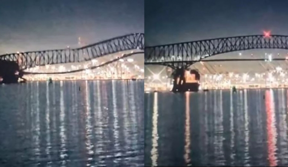 Audio captures last-minute traffic stops as Baltimore Bridge collapsed after being struck by container ship