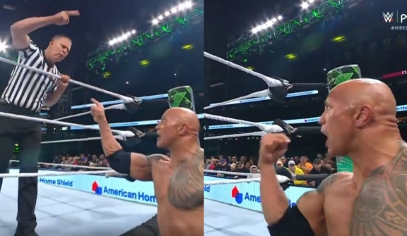 The Rock broke protocol in the ring after getting into a heated argument with a referee