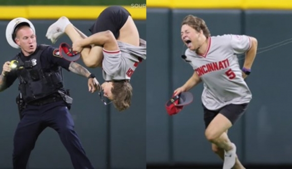 Streaker faces criminal trespass after invading baseball game field