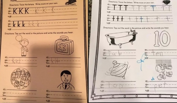 Mother fumes over confusing kindergarten homework for nursery children