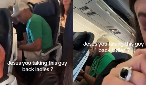 Viral video exposes man flirting with female traveler on flight