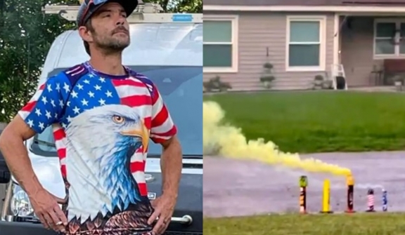 Dad loses his life after putting fireworks on his head