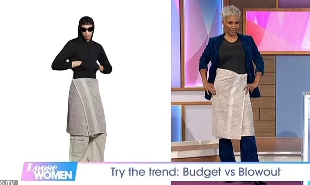 Dame Kelly Holmes ridicules £695 Balenciaga skirt by wearing a fake towel on Loose Women 3