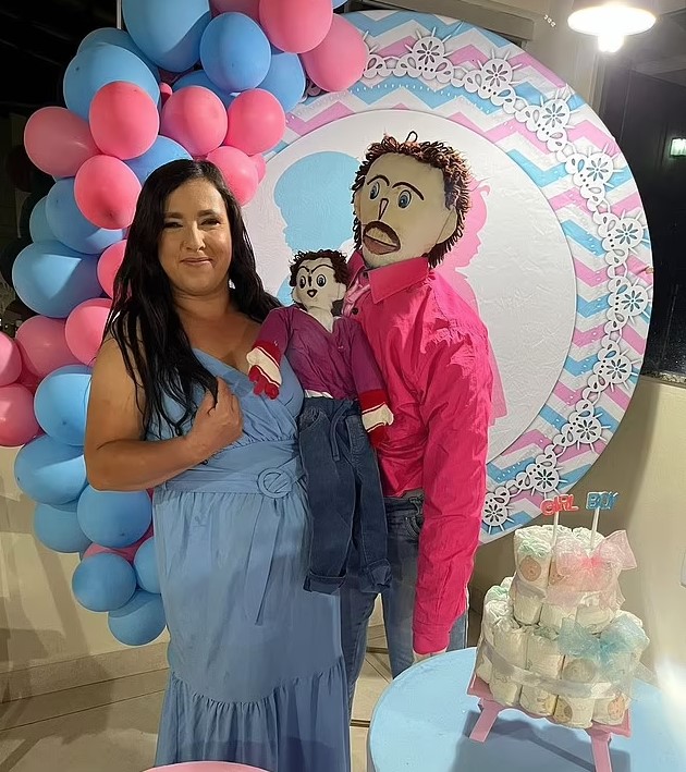Woman who married a rag doll holds gender reveal party for second rag doll child 2
