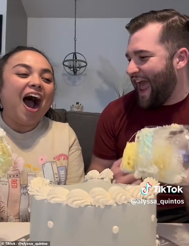 'Couple's gender reveal party ends up in tears after bakery filled cake with WHITE icing 3