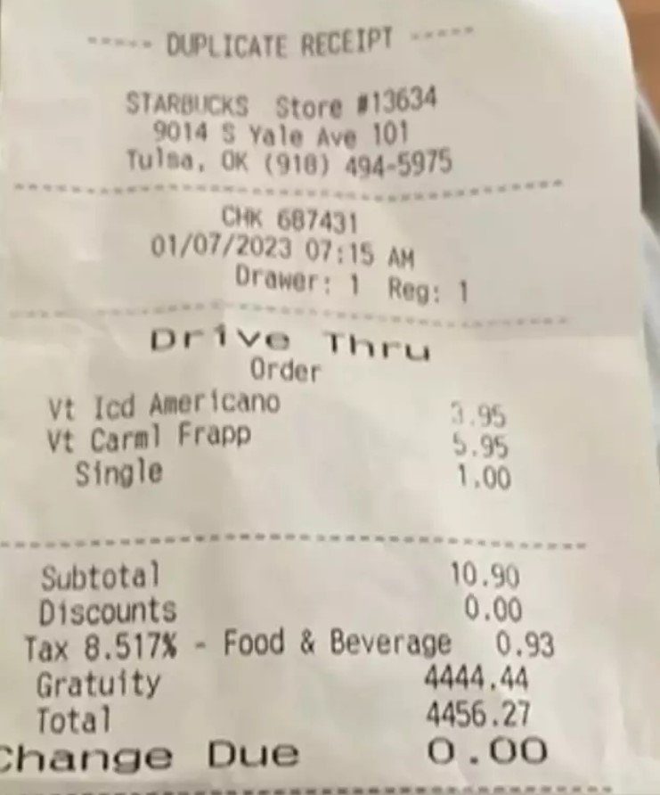 Couple stunned after Starbucks charged them nearly $4,500 for two cups of coffee 2