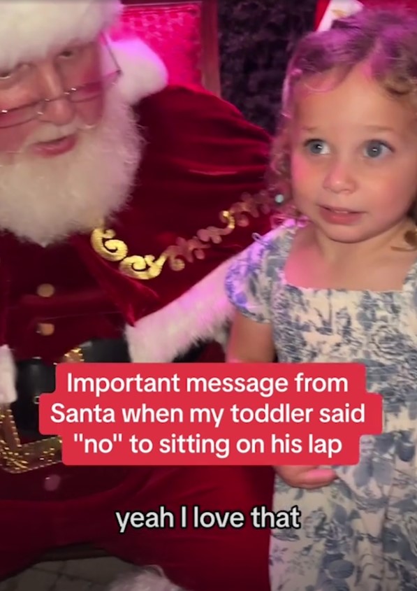 American little girl who refused to sit on Santa's lap was praised for knowing how to control herself 1