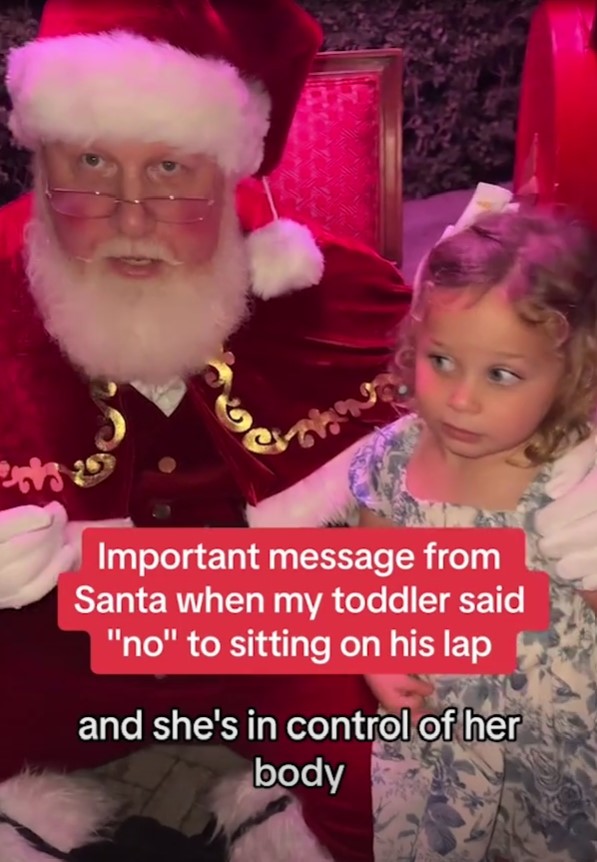 American little girl who refused to sit on Santa's lap was praised for knowing how to control herself 2
