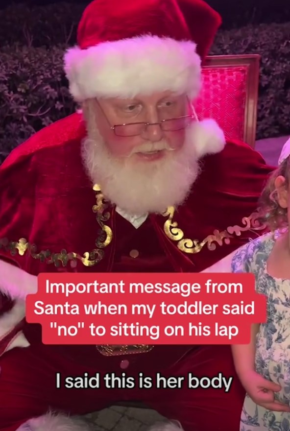 American little girl who refused to sit on Santa's lap was praised for knowing how to control herself 3