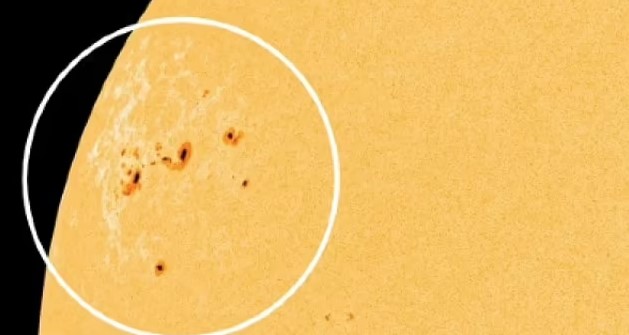 NASA scientists discovered a group of huge sunspots emerged on the surface of the Sun. Image Credit: NASA