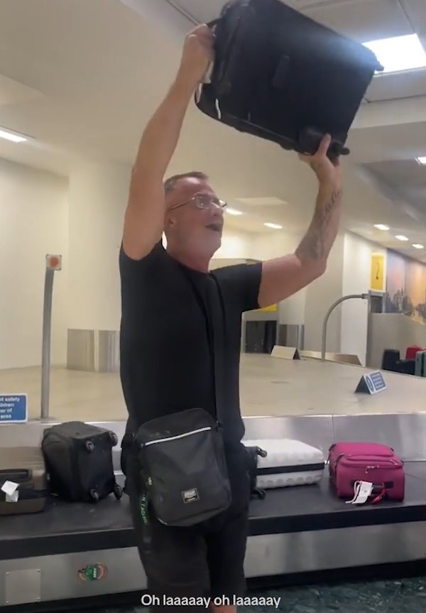 Traveler sparks debate after taking ride on baggage carousel and stating to poop on it for waiting luggage too long 5