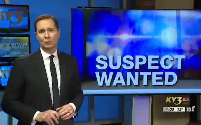 Male news presenter breaks into laughter after seeing police sketch 1