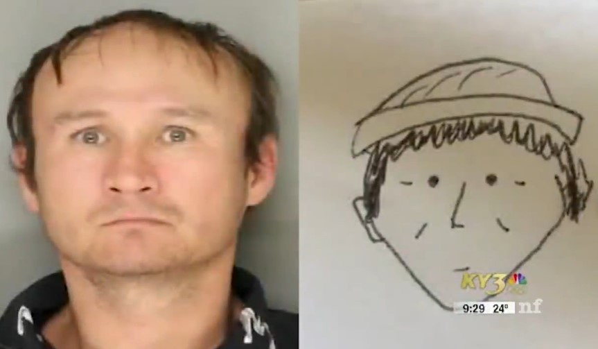 Male news presenter breaks into laughter after seeing police sketch 5