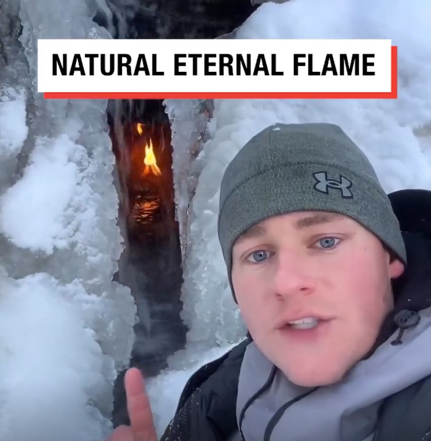 Man discovers one of Planet Earth's nine 'eternal flames' inside a New York's waterfall 1