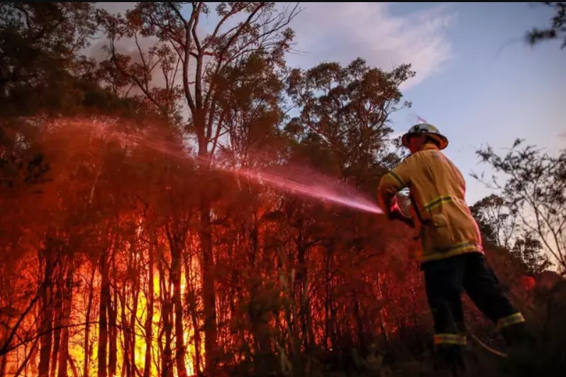 Firefighters resort to using sewage water to douse homes while tackling bushfire 3