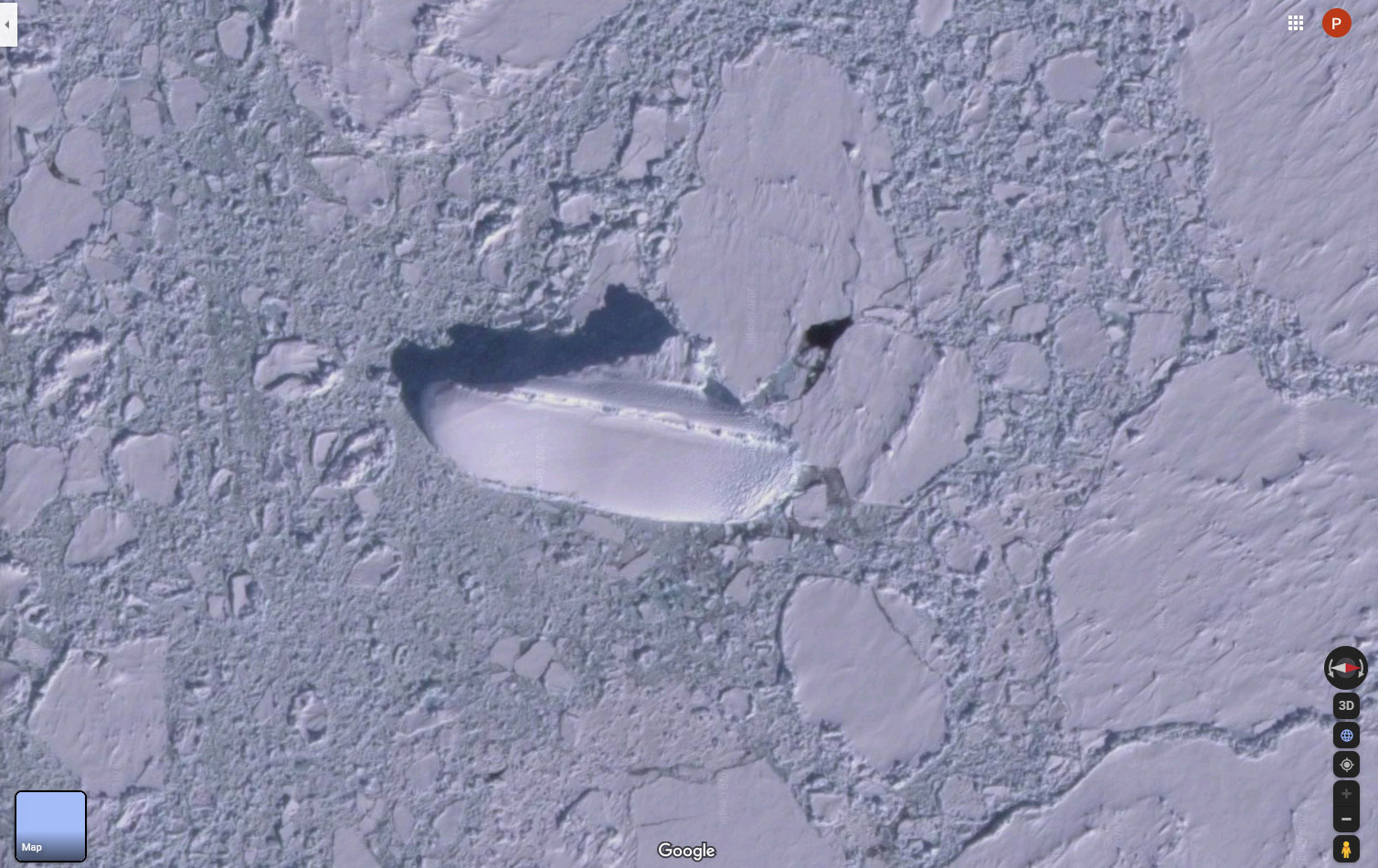 Google Earth users suddenly spotted 400ft ice ship in iceberg 4
