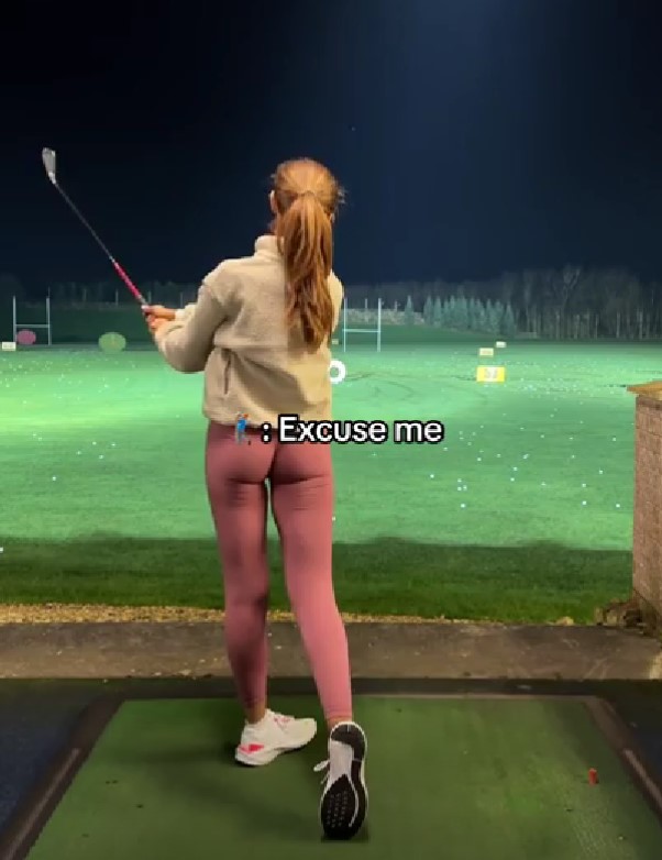 A stranger suddenly approached professional golfer, Georgia Ball. Image Credit: TikTok/georgiagolfcoach