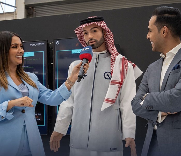 The male robot named Muhammad, developed by QSS, made its debut at the DeepFest in Riyadh just last week. Image Credit: Jam Press