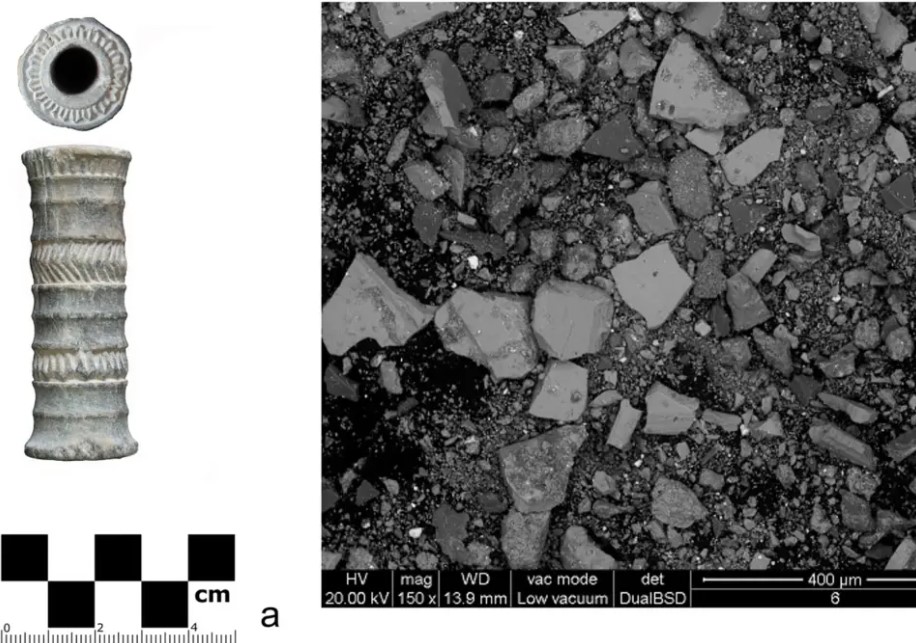 The oldest lipstick found in a country once banned makeup and domestic. Image Credit: Scientific reports